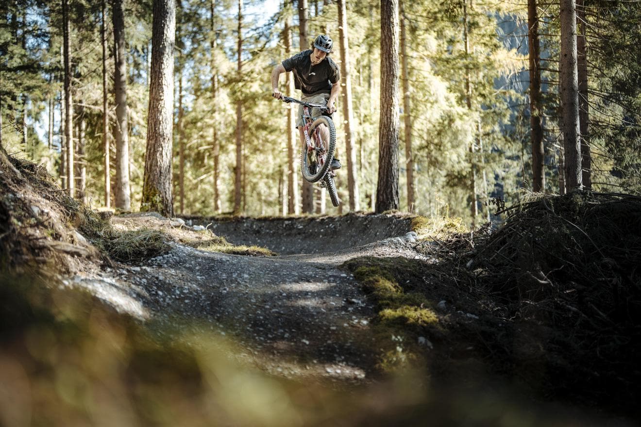 Trailpark Seelenzoll mountain bike trail near Schnann, Arlberg